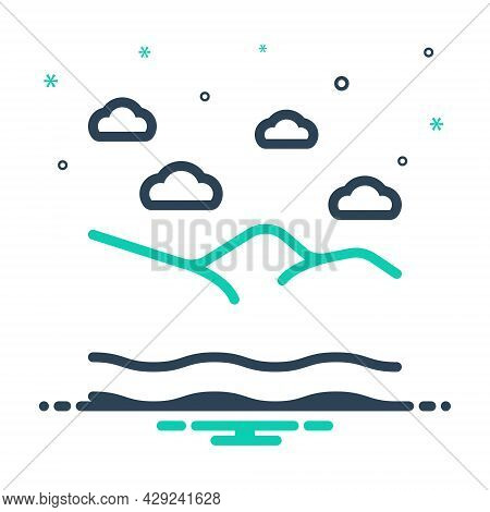 Mix Icon For Vast Rescue Safety Flood  Mountaion Cloud Weather Wave River