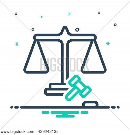 Mix Icon For Fairly Adequately Justly Justice Scale Law Balance Weight Equal Judge Legal Equilibrium