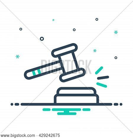 Mix Icon For Sanction Penalty Punishment Penalizing Mulct Auction Legal Act Courthouse Hammer Judgem