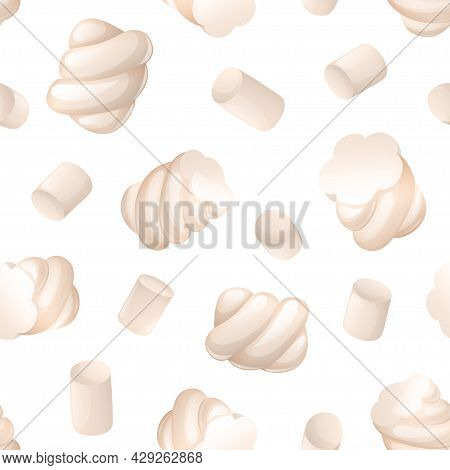 Seamless Pattern With Two Types Of Marshmallow
