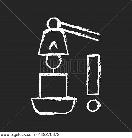Use Candle Snuffer Chalk White Manual Label Icon On Dark Background. Blowing Out Flame Safely. Candl