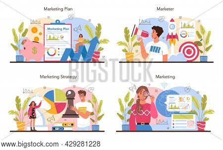 Marketer. Marketing Strategy And Communucation With A Customer
