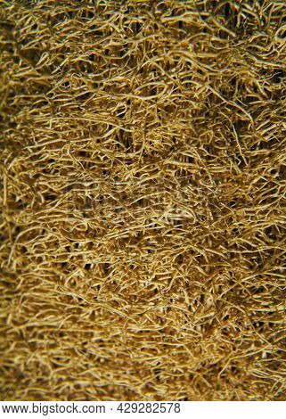 Close-up Of Natural Loofah Sponge For Background, Copy Space