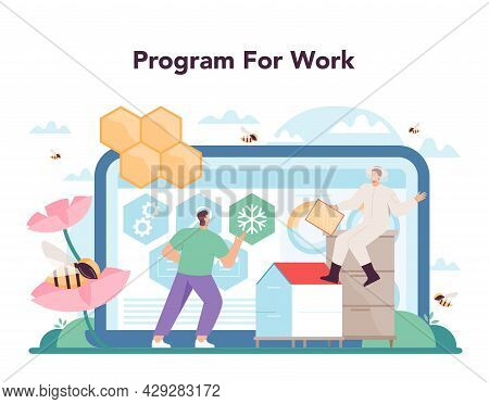 Hiver Or Beekeeper Online Service Or Platform. Professional Farmer