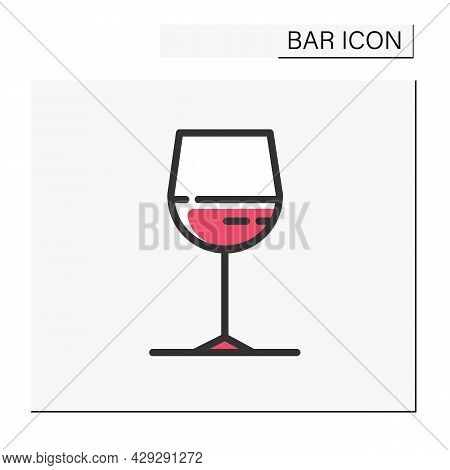 Wine Glass Color Icon. Alcohol Stemware.party Drink. Restaurant, Night Club, Bar Menu. Wine, Champag