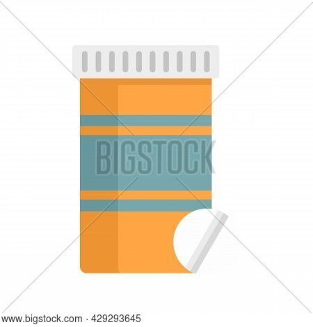 Gynecology Pills Icon. Flat Illustration Of Gynecology Pills Vector Icon Isolated On White Backgroun