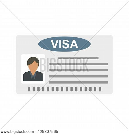 Visa Card Icon. Flat Illustration Of Visa Card Vector Icon Isolated On White Background
