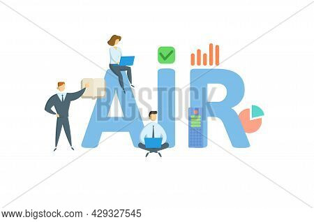 Air, Assumed Interest Rate. Concept With Keyword, People And Icons. Flat Vector Illustration. Isolat