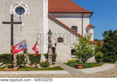 Jarocin Poland - 23 May 2016: View Of The Saint Martin Parish In Jarocin, Roman Catholic Parish Belo
