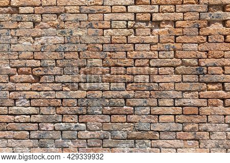 Detail Of Old Historic Red Brick Wall
