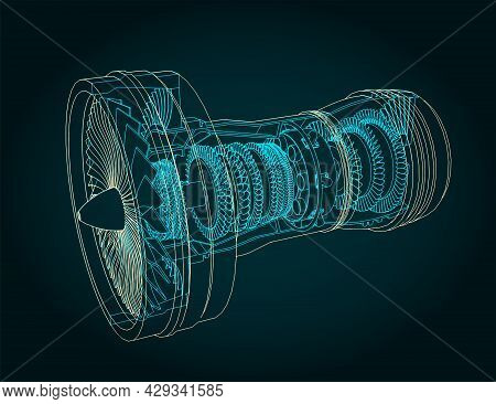 Turbofan Engine Structure Illustration