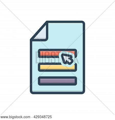 Color Illustration Icon For Namespace Document Arrow Paper Form