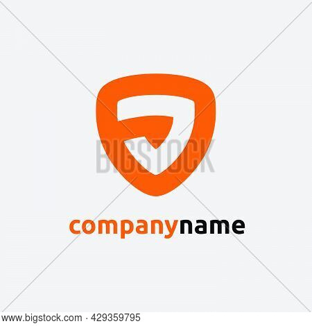 Illustration Letter J Shield Shape Security Logo Concept