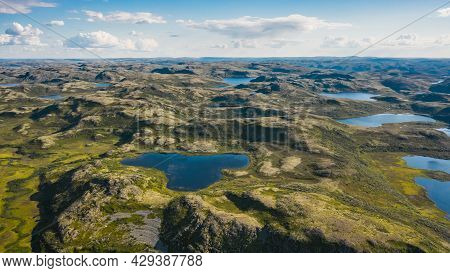 Landscape Of Kola Peninsula Near Teriberka Settlement. Aerial View