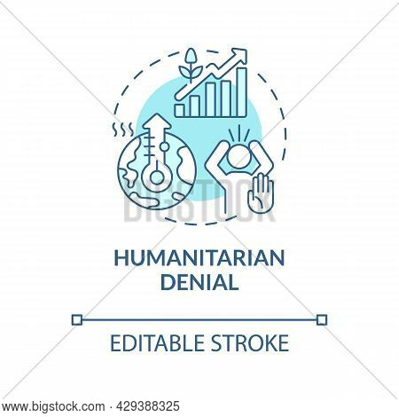 Humanitarian Denial Blue Concept Icon. Increased Frequency Of Heatwaves. Arguing Human. Productive F