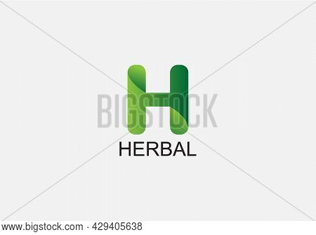 Herbal Abstract Modern H Logo Design Template