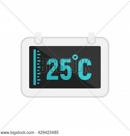 Digital Tablet Temperature Control Icon. Flat Illustration Of Digital Tablet Temperature Control Vec