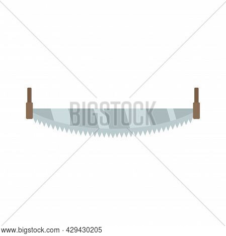 Crosscut Hand Saw Icon. Flat Illustration Of Crosscut Hand Saw Vector Icon Isolated On White Backgro