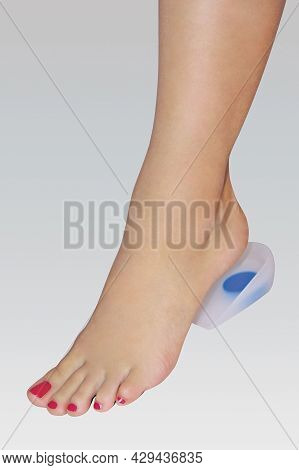 Orthopedic Silicone Heel Pad From Corns For The Correction Of Different Lengths Of Legs Isolated On 