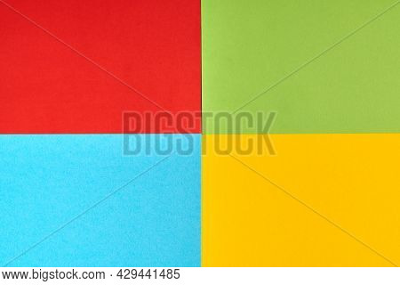 Papers In Colors Of Famous Computer Corporation, Software Manufacturer Logo. Red, Green, Blue, Yello