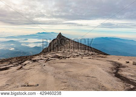 At The Peak Of Mount Kinabalu, Sabah, Borneo, Malaysia. The Mt Kinabalu Is  With 4095 Meter Above Se