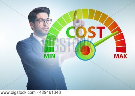 Businessman in cost management concept