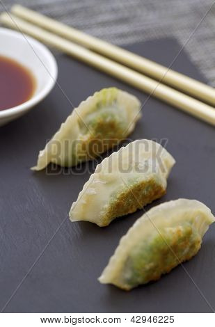 Garnelen und Spinat-Dim-Sum