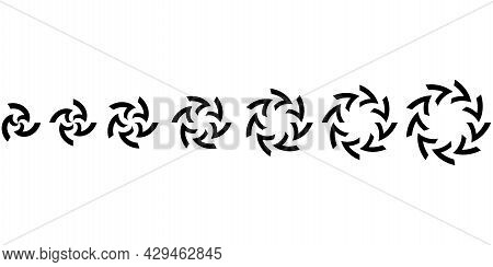 Circular Arrows. Chart Icon Vector Set. Cursor Sign. Recycle Icon. Forward Icon. Vector Illustration