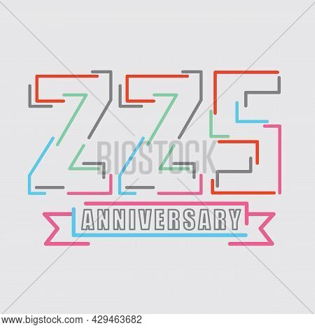 225th Years Anniversary Logo Birthday Celebration Abstract Design Vector Illustration. Eps 10