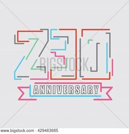 230th Years Anniversary Logo Birthday Celebration Abstract Design Vector Illustration. Eps 10