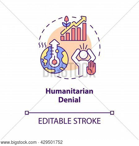 Humanitarian Denial Concept Icon. Increased Frequency Of Heatwaves. Productive Farming In The Temper