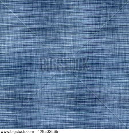 Classic Blue Woven Stripe Masculine Shirt Fabric Texture. Navy Space Dyed Marled Melange Background.