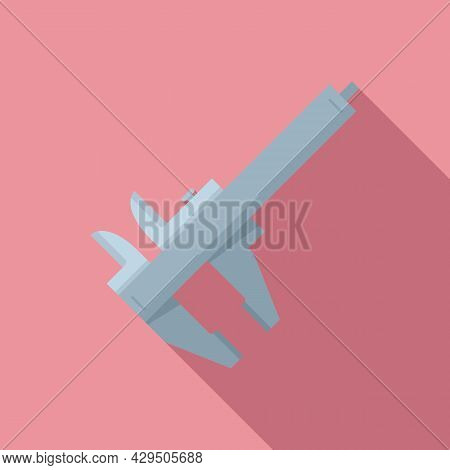 Rule Caliper Icon Flat Vector. Calliper Vernier. Micrometer Tool
