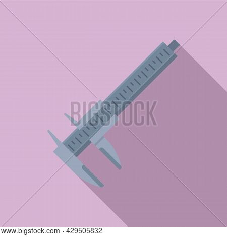 Caliper Scale Icon Flat Vector. Calliper Vernier. Micrometer Tool