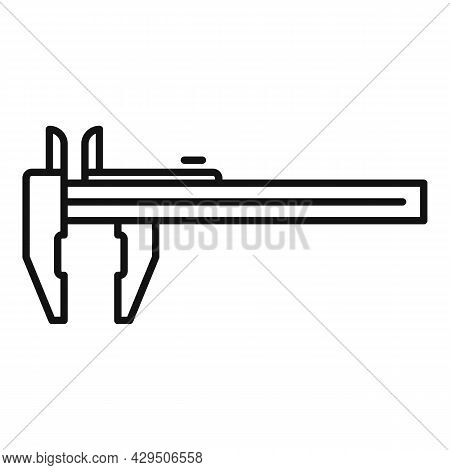 Caliper Icon Outline Vector. Vernier Calliper. Rule Micrometer