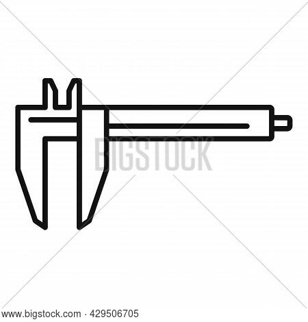 Caliper Instrument Icon Outline Vector. Micrometer Tool. Scale Calliper
