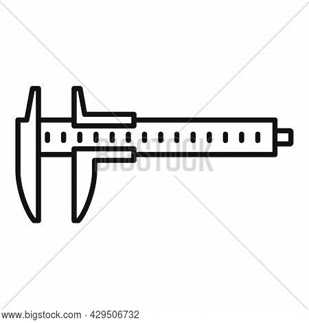 Caliper Scale Icon Outline Vector. Calliper Vernier. Micrometer Tool