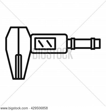 Screen Caliper Icon Outline Vector. Micrometer Tool. Calliper Instrument