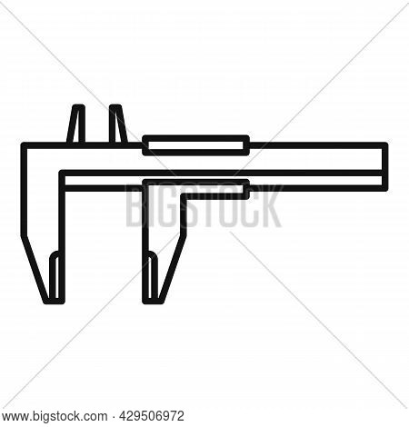 Engineering Caliper Icon Outline Vector. Calliper Vernier. Micrometer Tool