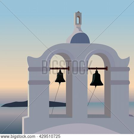 Illustration Of Old Architecture Christian Building Design Element.