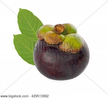 Mangosteen Fruit An Isolated On White Background