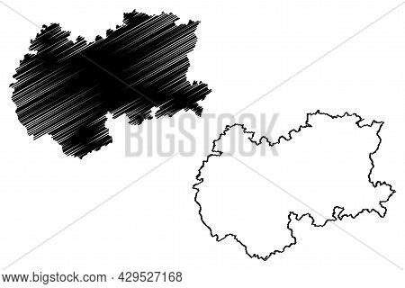 Hereford And Worcester County (united Kingdom, Non-metropolitan County Of England) Map Vector Illust