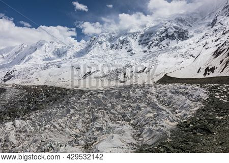 Karakorum Mountains: Rakaposhi Mountain Top And Glacier. High Quality Photo