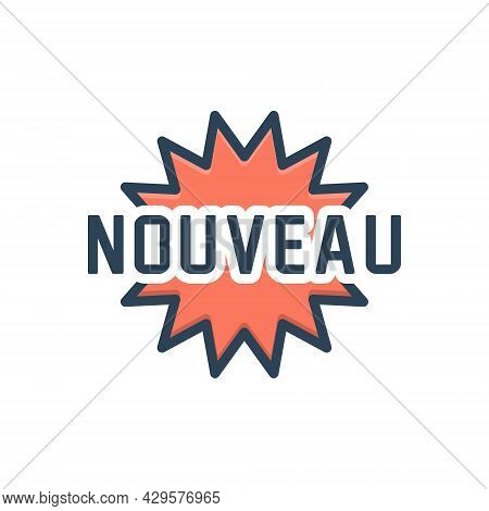 Color Illustration Icon For Nouveau Newest New Latest Recent Mordern