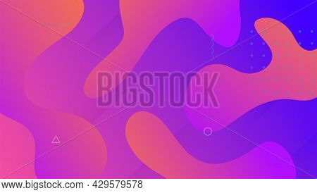 Abstract Shape. Wavy Technology Invitation. Creative Frame. Purp