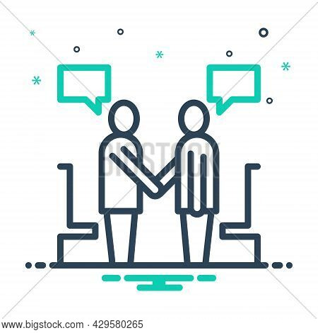 Mix Icon For Negotiate Undersell Conversation Debate Business Partnership Handsake Initialization Bu