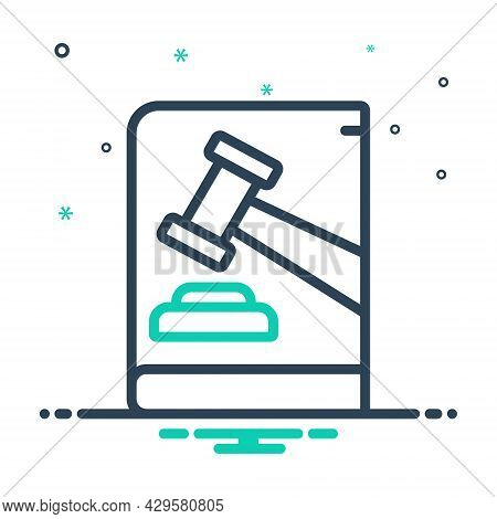 Mix Icon For Law Enactment Lawmaking Authority Judge Legal Hammer Judgement Justice Verdict