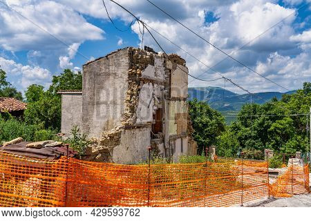 The Historic Center Of San Capone City At July 2020 After The Earthquake Of Central Italy In 2016