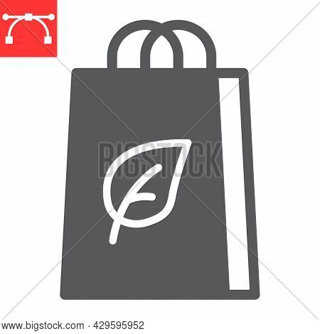 Eco Bag Glyph Icon, Reusable And Ecology, Ecobag Vector Icon, Vector Graphics, Editable Stroke Solid