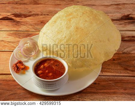 Chole Bhature, Spicy Chick Peas Curry Also Known As Chole Or Channa Masala Is Traditional North Indi